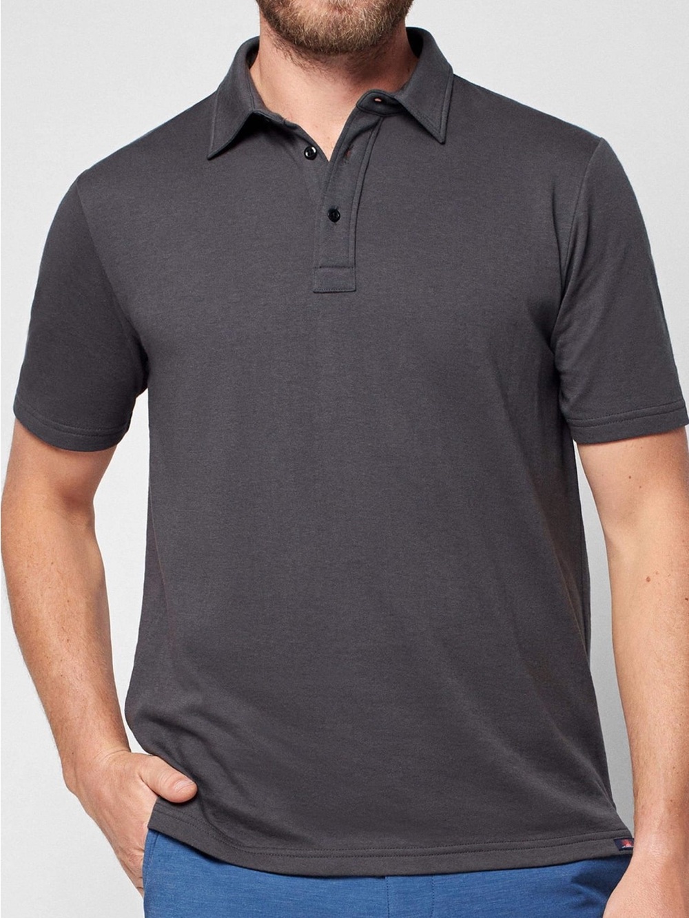 Faherty Cloud Polo Shirt Dark Gray Short Sleeve Size XL